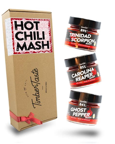 Timber Taste Premium Chili Saucen Geschenkset Er Set Hot Sauce