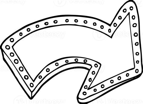 Line Drawing Cartoon Lit Up Sign 45178466 Png