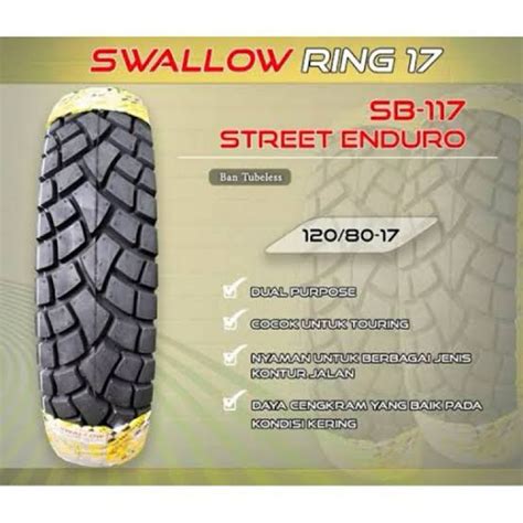 Jual Ban Luar Swallow Tubeless Street Enduro Sb Kembang