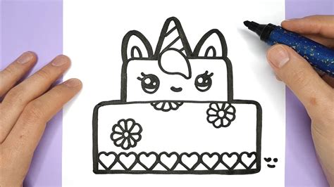 How to Draw a Cute Unicorn Cake - Happy Drawings Unicorn - By Rizzo ...