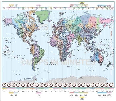 World Time Zone Map With Countries