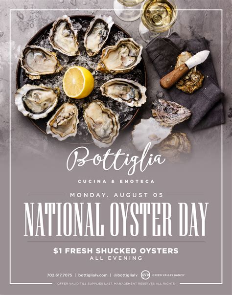 Celebrate National Oyster Day At Bottiglia Bottiglia Cucina Enoteca