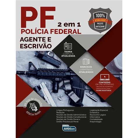 Policia Federal 2 Em 1 Agente E Escrivao Alfacon em Promoção