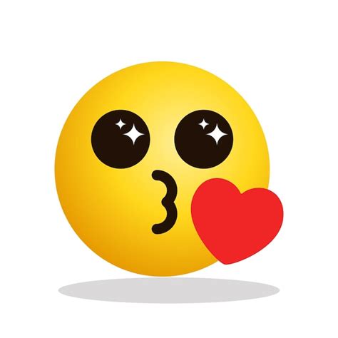 Arte Ilustración Diseño Emoji Cara Expresión Símbolo Emoticono De Beso Vector Premium