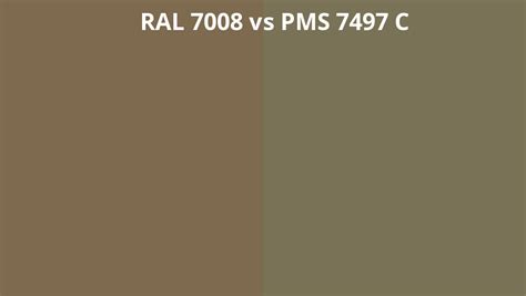 Ral 7008 Vs Pms 7497 C Ral Colour Chart Uk