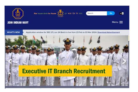 Indian Navy Ssc Executive It Online Form Recruitment For Jan