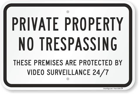 Smartsign Aluminum Sign Legend Private Property No Trespassing