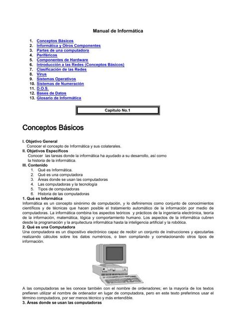 Manual De Inform Tica Conceptos B Sicos