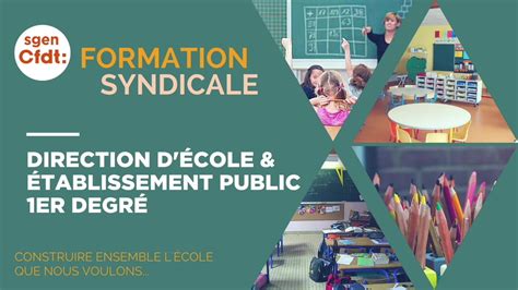 Formation Syndicale Direction D Cole Et Tablissement Du Premier