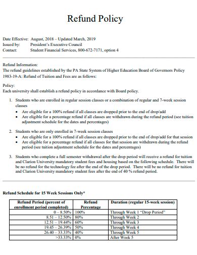 2022 Refund Policy Template Fillable Printable Pdf Forms Handypdf Images