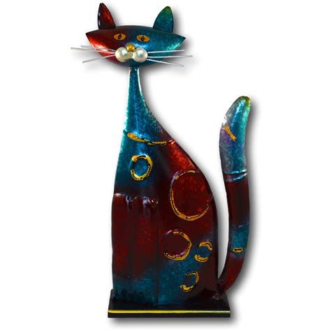 Multicolour Metal Cat Ornament Purrfect Cat Ts