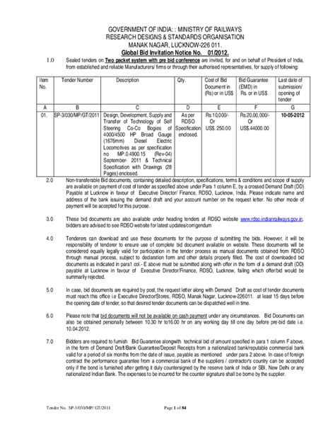 Fillable Online Government Of India Ministry Of Railways Rdso Fax