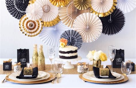 Glam Gold and Black Wedding Decoration Ideas - Bride + Bows