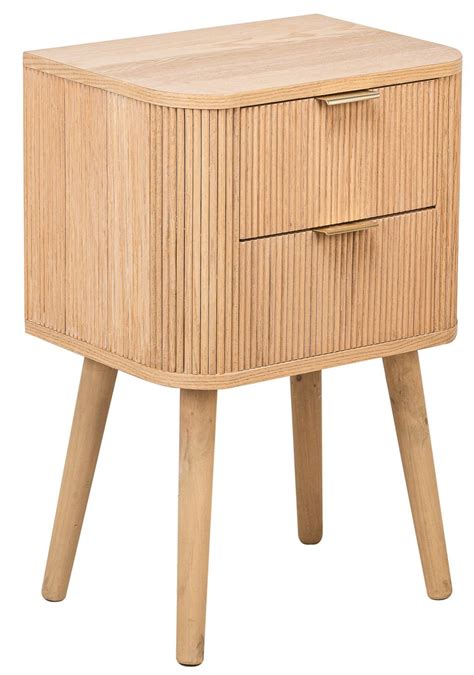 Nordlys Table De Chevet Nuit Appoint Naturel En Bois Bois Marron