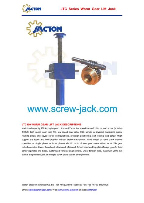 Jtc Worm Gear Screw Lifter T Screw Jack Worm Gear Unit Ton Worm