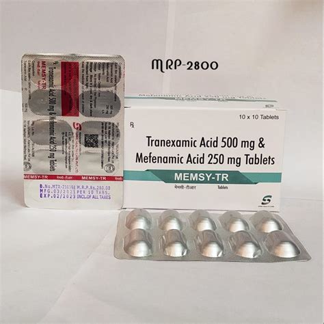 Memsy Tr Tranexamic Acid Mg Mefenamic Acid Mg Packaging Size