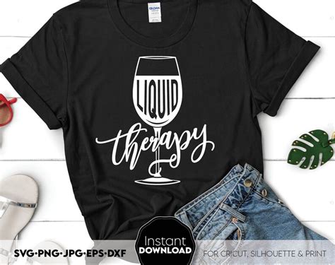 Liquid Therapy Svg Wine Lover Svg Funny Wine Svg Funny Svg Etsy