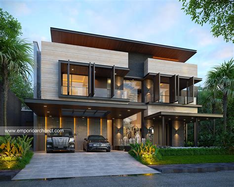 Desain Rumah Modern Minimalis 2 Lantai Bapak LVN Di BSD Tangerang