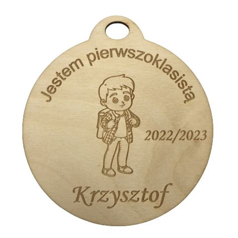 Medal pasowanie ślubowanie uczeń grawer drewno 12742395233 Allegro pl