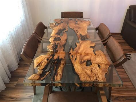 Live edge wood slabs Epoxy dining table | Etsy