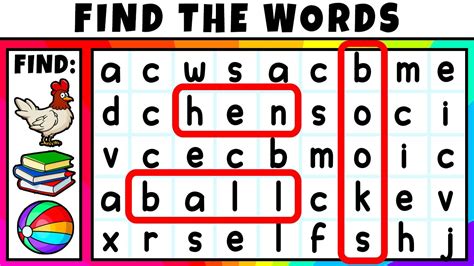 English Word Search Spelling Game For Kids Youtube