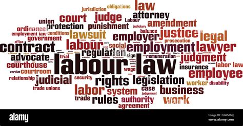 Labour Law Word Cloud Concept Collage Made Of Words About Labour Law Vector Illustration Stock