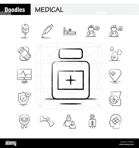 Medical Hand Drawn Icons Set For Infographics Mobile Ux Ui Kit And