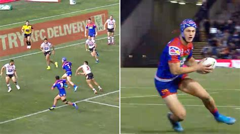 NRL Kalyn Ponga Steps Past Six West Tigers Defenders Yahoo Sport