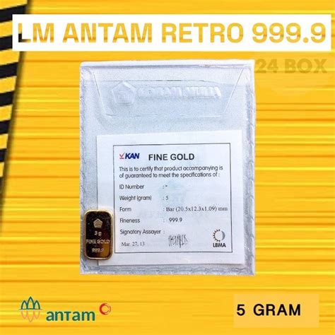 Jual LM ANTM RETRO 5 GR BERSERTIFIKAT 999 9 LOGAM MULIA ANTAM BERDIRI