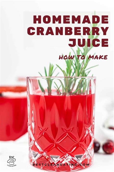 Unsweetened Homemade Cranberry Juice Recipe Best Clean Eating