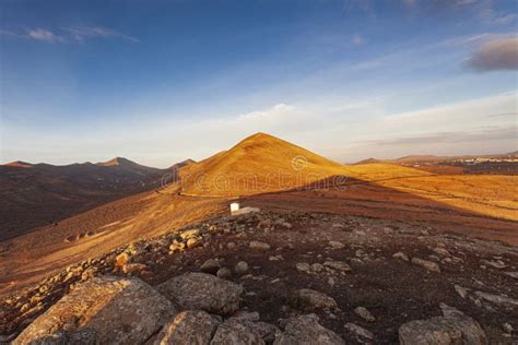 Fuerteventura Volcanoes Panorama at Sunrise Stock Photo - Image of ...