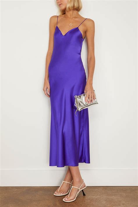 Dannijo Midi Bias Slip Dress In Ultraviolet Hampden Clothing