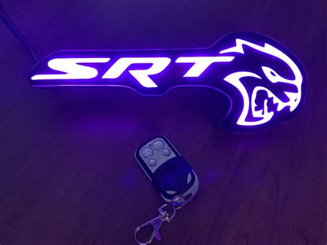 Illuminated Srt Hellcat 3d Emblem Multicolor Mr Kustom Auto