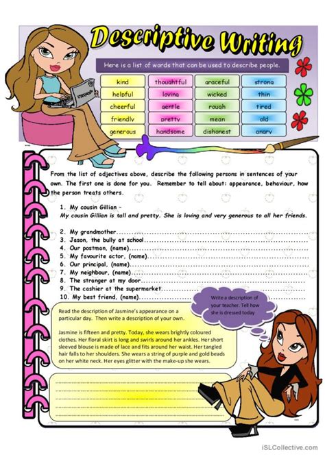 Descriptive Writing English Esl Worksheets Pdf Doc