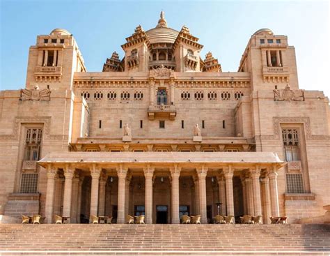 Fachada Del Palacio Umaid Bhawan En Jodhpur Construido Por Maharadja