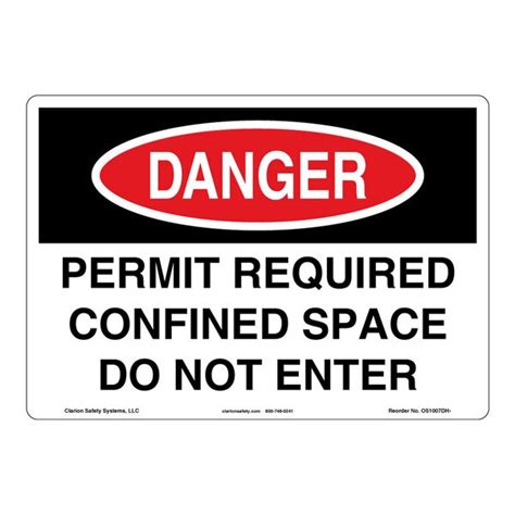 Clarion Safety Systems OSHA Compliant Danger Permit Required Safety