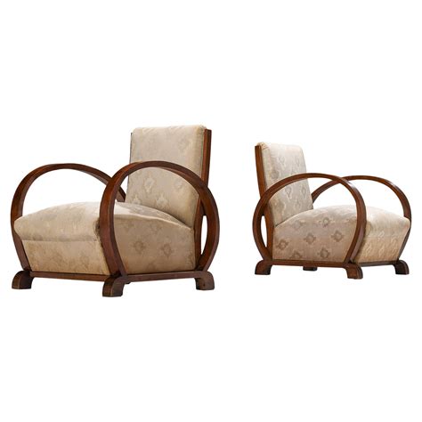 Pair 1930s Asymmetrical Art Deco Shell Back Chairs At 1stdibs Art