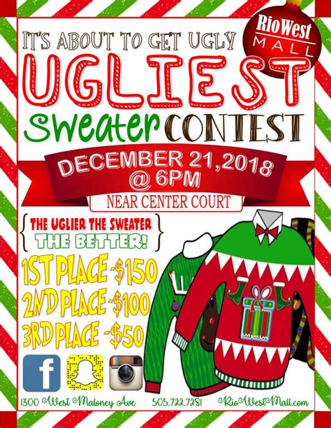 Ugly Christmas Sweater Contest Flyer Template Free (2021 Designs)