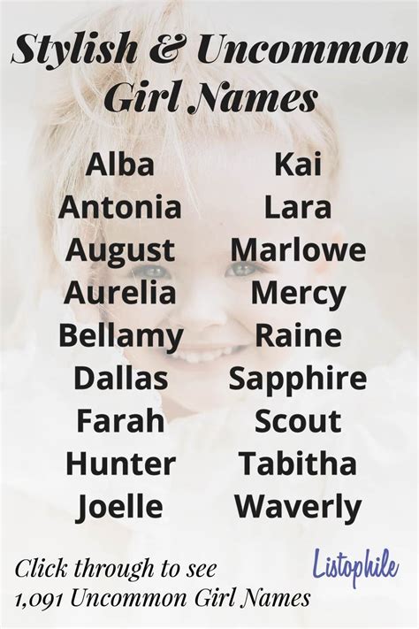 Cute And Uncommon Girl Names Artofit