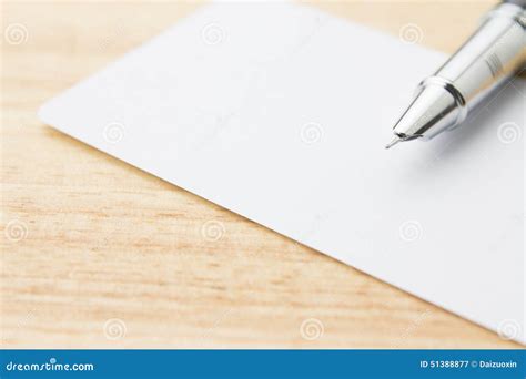 Blank Business Card And Pen Stock Image Image Of Brown Activity