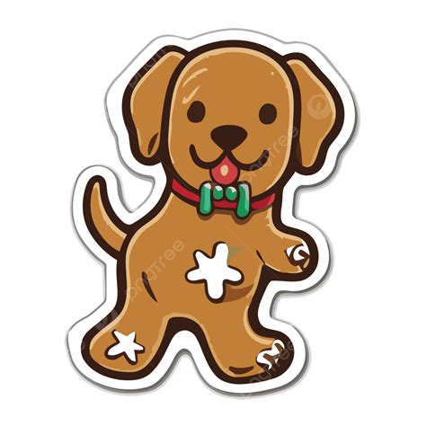 Gingerbread Dog Sticker With A Collar Clipart Vector, Dog Clipart ...