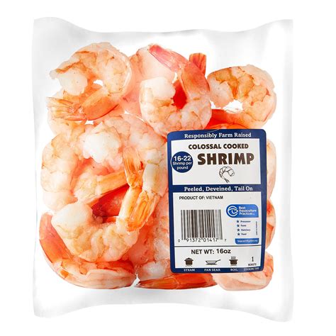 Fresh Cooked Colossal Peeled And Deveined Tail On Shrimp 1 Lb 16 22 Count Per Lb