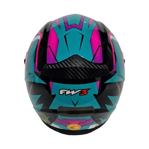 Capacete Moto Fechado Gtn Fox Viseira Cristal Azul Tiffany Inmetro