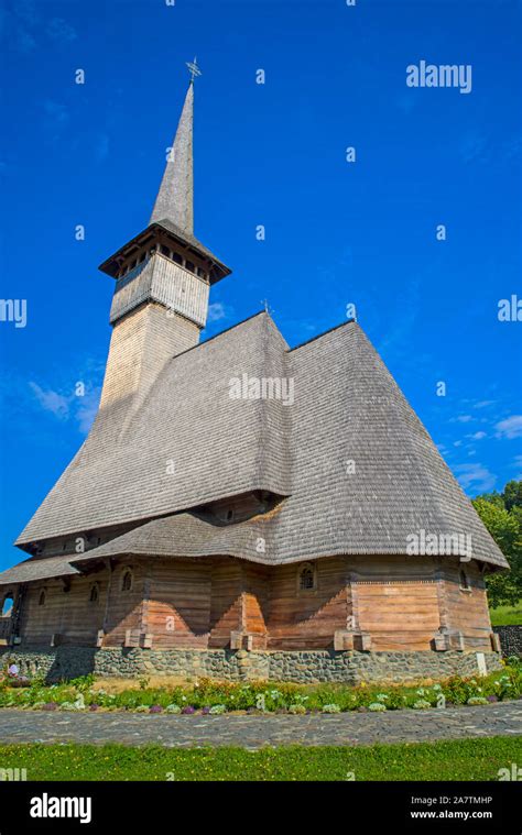 Wooden Church Of Barsana Monastery In Maramures Romania Stock Photo