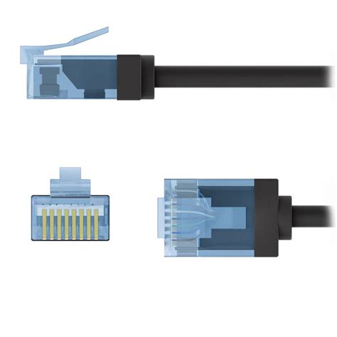 Goobay Slim RJ45 Cat 6a U UTP Cable 0 5 M Black RJ45 Cable LDLC