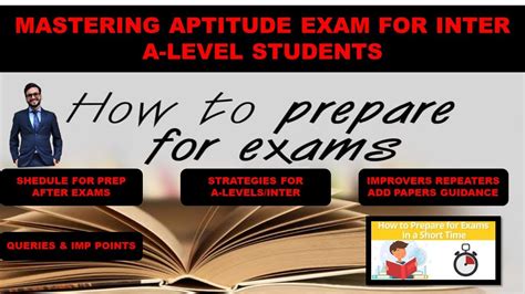 Mastering Aptitude Exam For INTER A LEVEL Students Schedule