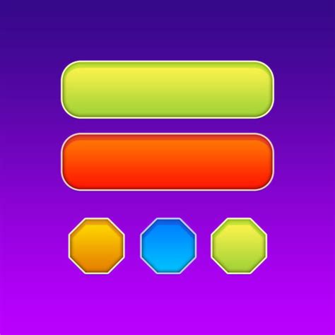 Game Button Set Png Transparent 2d Game Buttons Cartoon Colorful Game