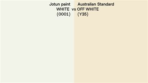 Jotun paint WHITE (0001) vs Australian Standard OFF WHITE (Y35) side by ...