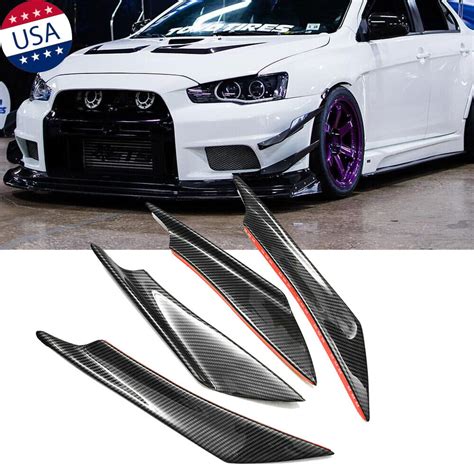 Buy JDM Carbon Fiber Front Bumper Fin Canard Splitter Lips For