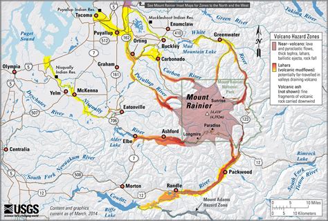 Volcanic hazard map of Mount Rainier, Washington - USGS : MapPorn